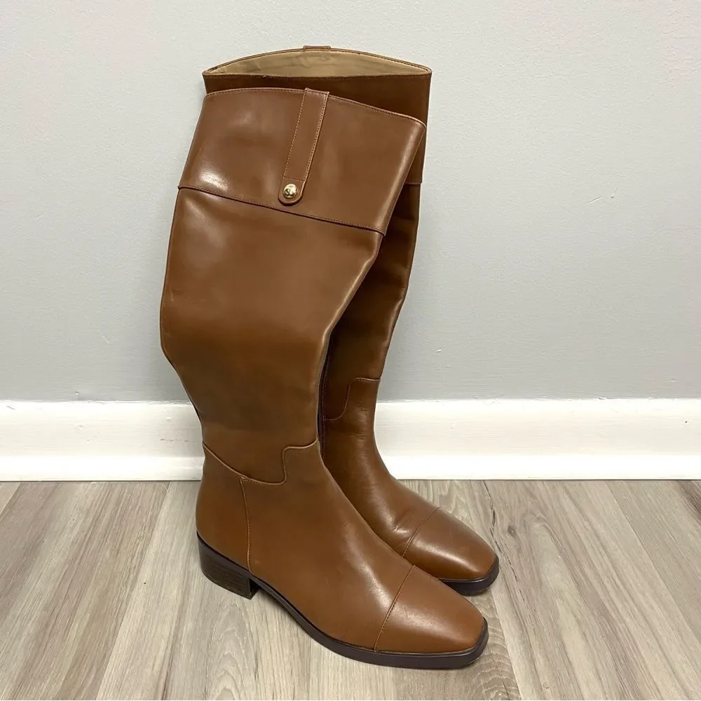 Ann Taylor Boots Women’s 6.5 Brown Square‎ Toe Tall Leather Riding